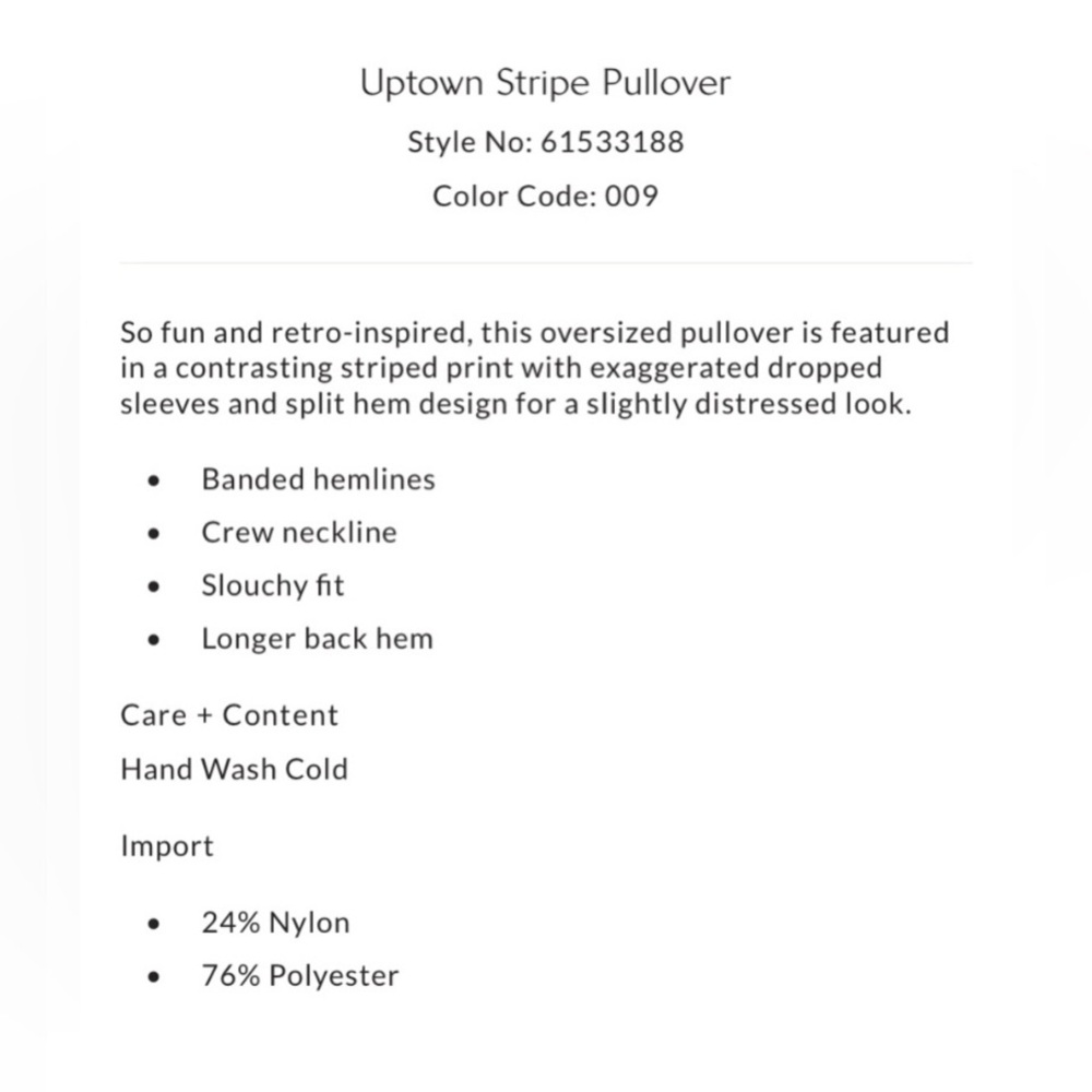 Free People Uptown Stripe Crewneck Pullover Sweater Oatmeal Combo Small - Picture 3 of 11